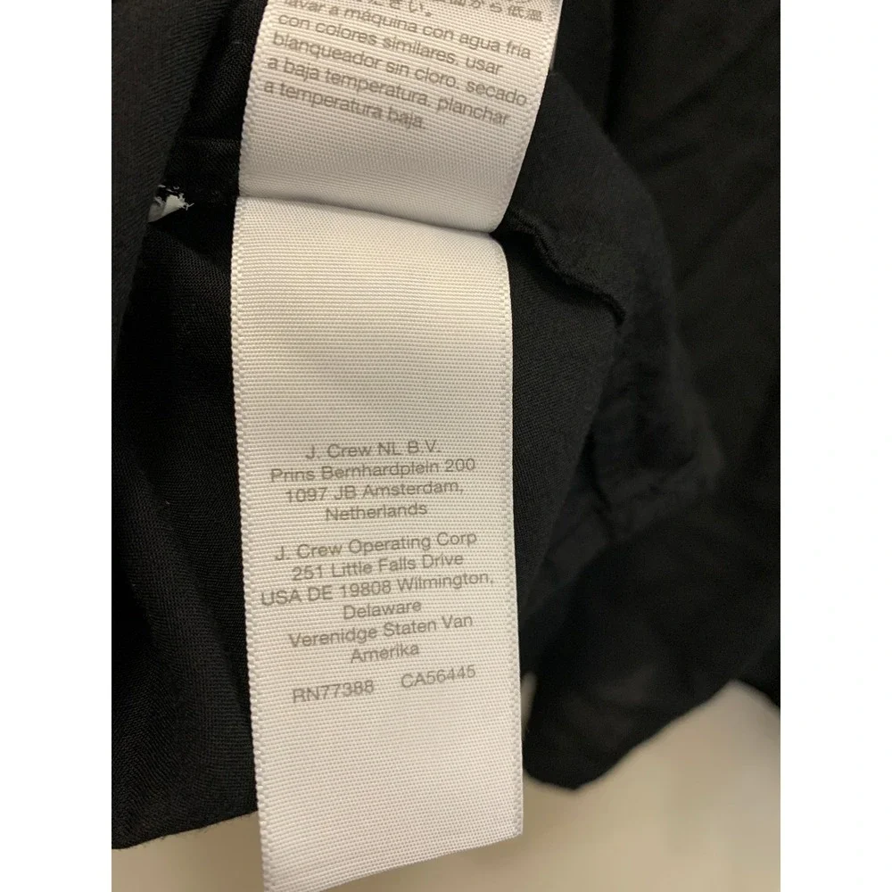 J.Crew Women S Black Ruffle Collar Pintuck Cotton Victorian Dark Academia Top